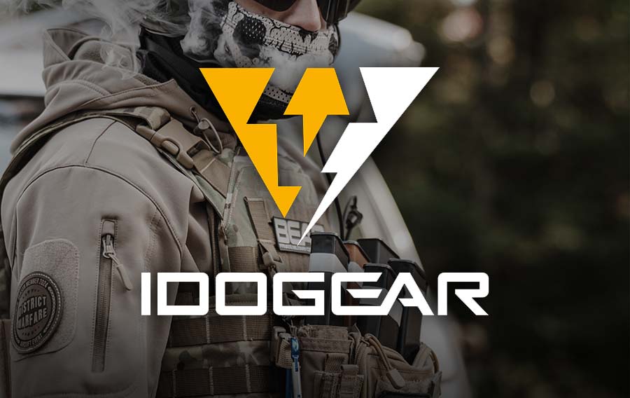 IDOGEAR Canada logo featuring tactical gear for airsoft enthusiasts and military applications.