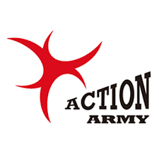 Action Army airsoft company logo representing high-end internal upgrades and precision rifles