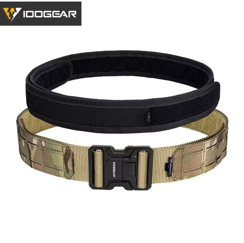 IDOGEAR TACTICAL 2" BELT WITH METAL BUCKLE LASER CUT MOLLE