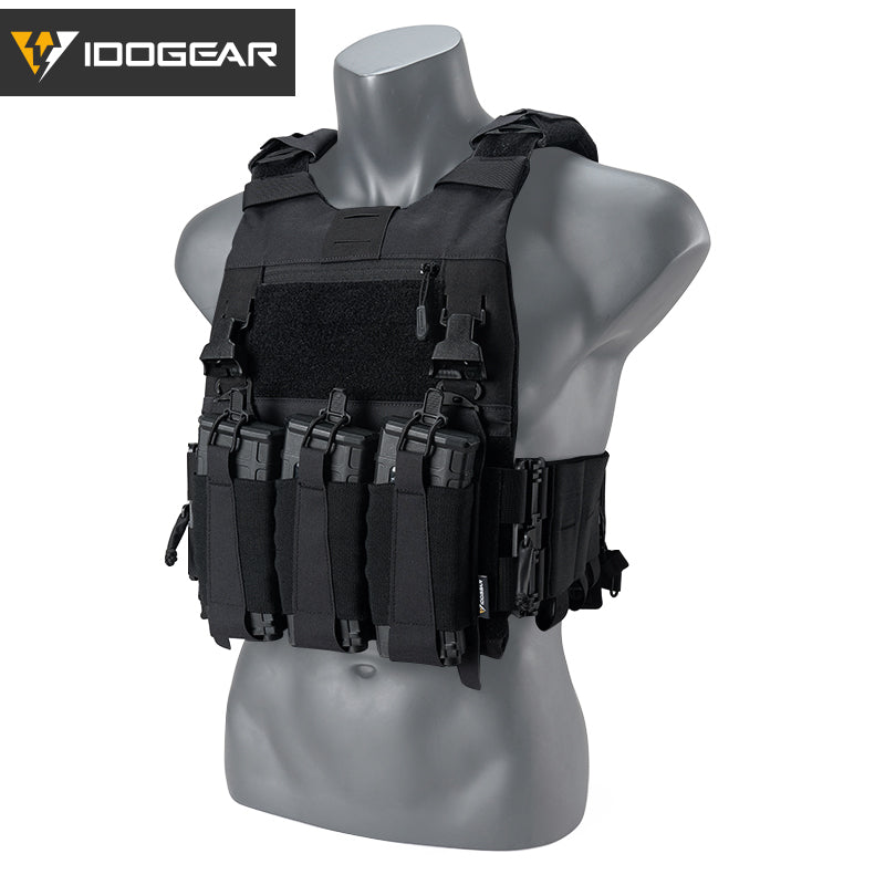 IDOGEAR TACTICAL 3.0 FCSK QUICK RELEASE VEST WITH 556 TRIPLE MAG POUCH AND SHOULDER COVER 2PCS 3320-3PACK
