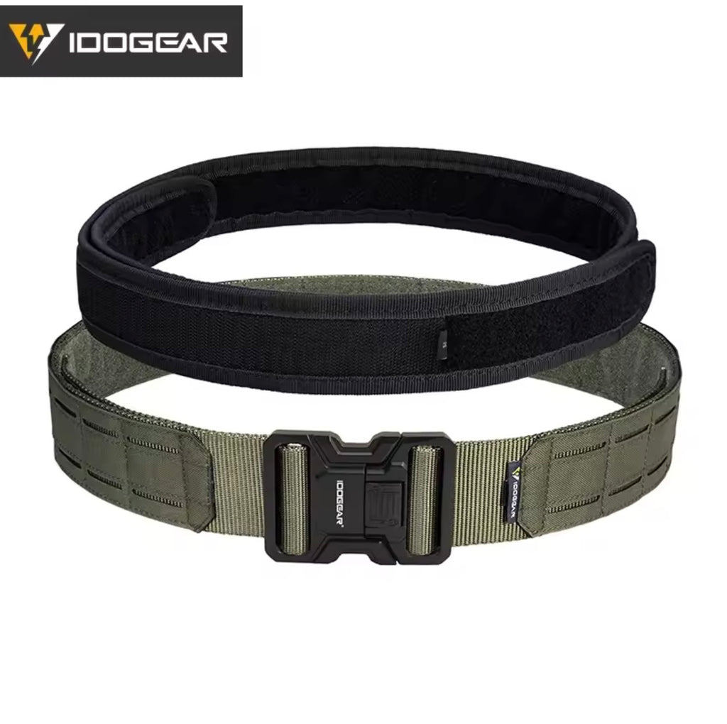 IDOGEAR TACTICAL 2" BELT WITH METAL BUCKLE LASER CUT MOLLE