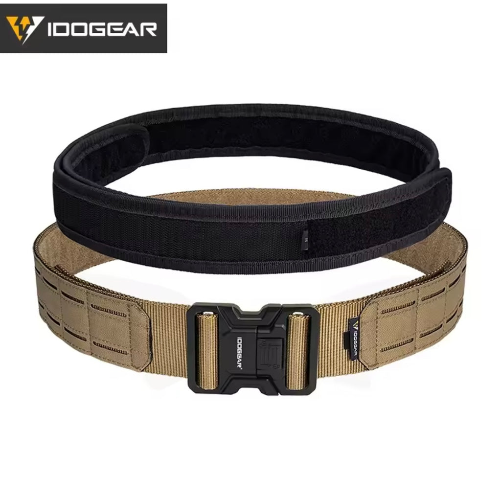 IDOGEAR TACTICAL 2" BELT WITH METAL BUCKLE LASER CUT MOLLE