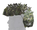 DISTRICT AIRSOFT 3D helmet with camouflage design featuring leaf-like attachments for enhanced concealment