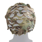 3D helmet cover in camouflage design for airsoft enthusiasts, providing concealment and protection