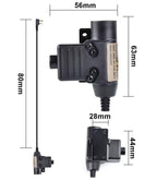WADSN U94 PTT FOR KENWOOD 2 PINS (MILSPEC NATO VERSION) AIRSOFT - ACCESOIRES - WADSN - BLACK - CW001 - BK - KEN - 1