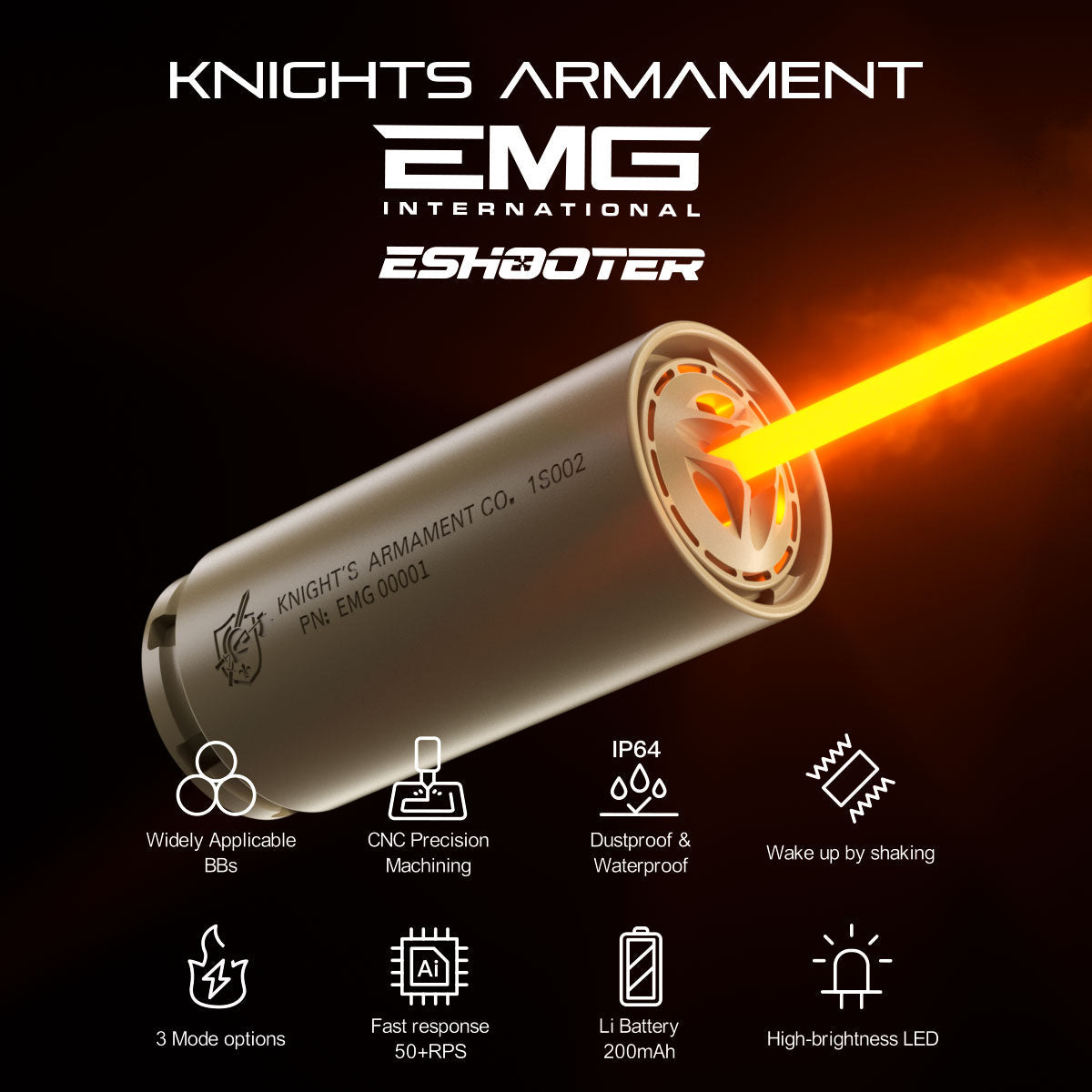 EMG x KAC QDC MOCK SUPPRESSOR WITH FLARE MONO TRACER