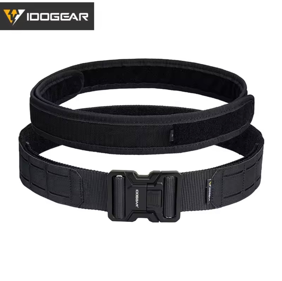 IDOGEAR TACTICAL 2" BELT WITH METAL BUCKLE LASER CUT MOLLE