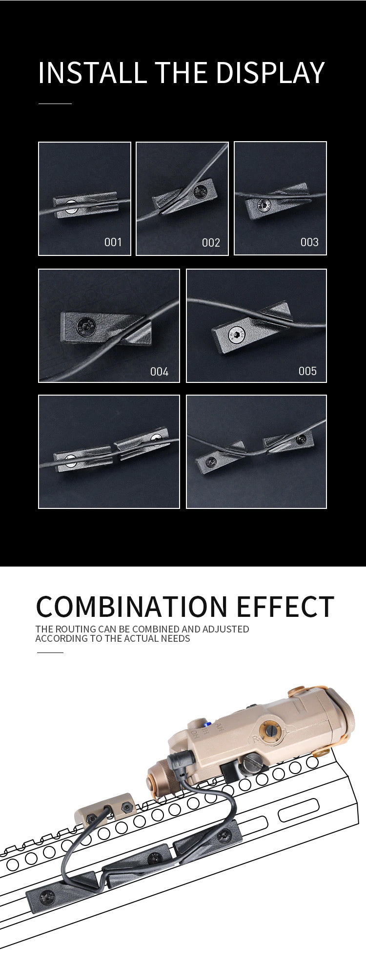 WADSN ED WIRE GUIDE CLIP M-LOK BK