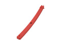 Red metal rod with a hexagonal head on a white background