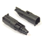 WE Tech G17 airsoft loading nozzle replacement in black polymer for G17 airsoft pistol internals