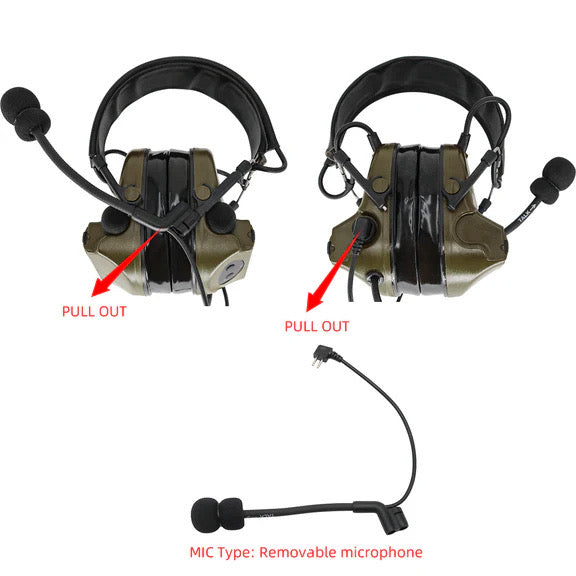 TAC-SKY C2 TACTICAL HEADSET with removable microphone and adjustable features for optimal communication
