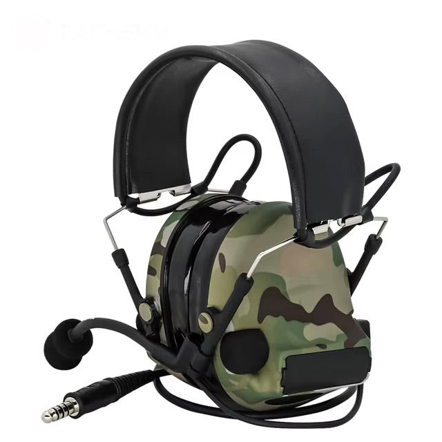 TAC-SKY AC-SKY C2 TACTICAL HEADSET in camouflage design with adjustable headband and microphone