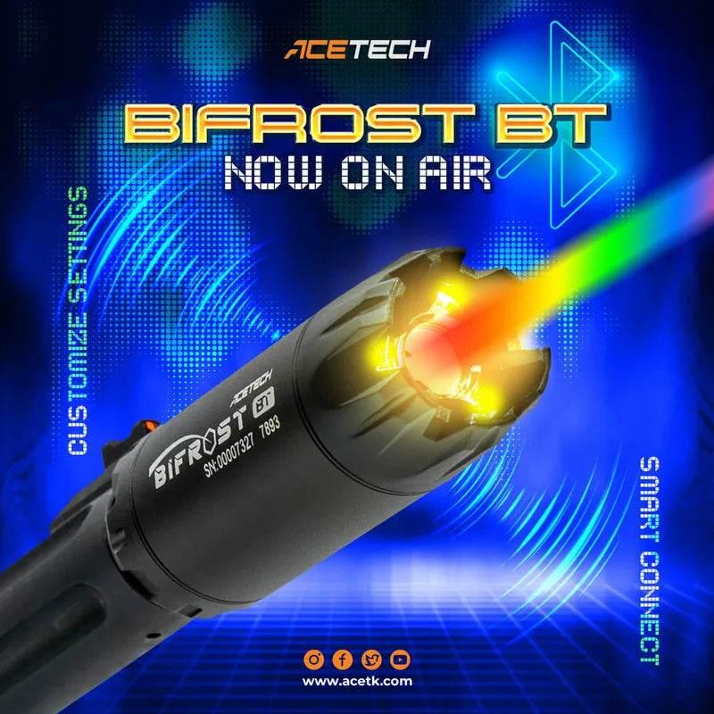 ACETECH BIFROST with customizable settings and smart connect features shown in a colorful display