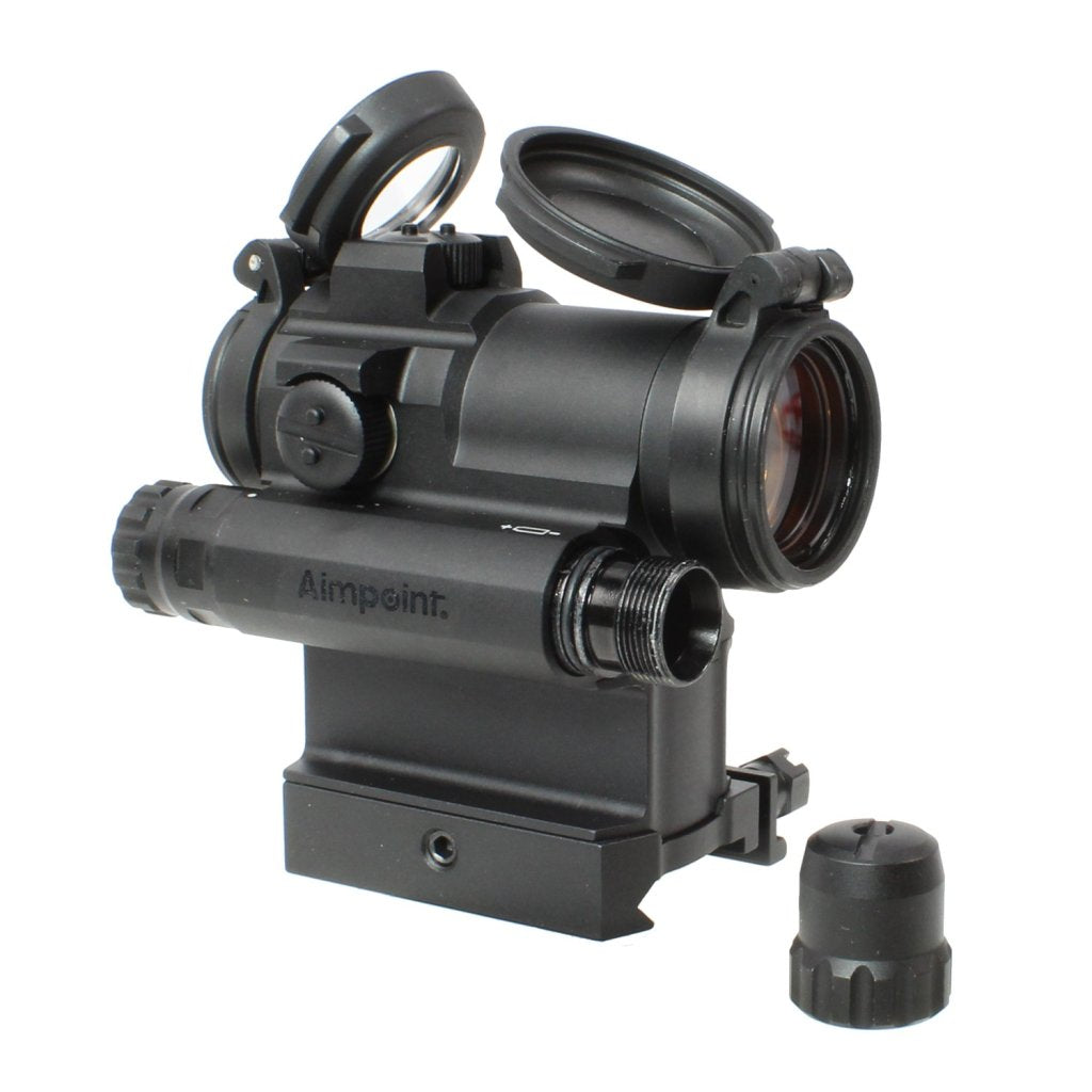 Holy Warrior airsoft red dot sight with flip-up lens covers and adjustable settings for precise aiming