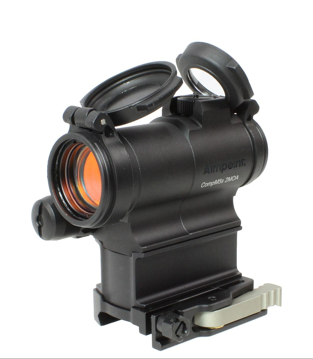 Aimpoint CompM4 Red Dot Sight for Airsoft with Adjustable Mount and Lens Covers