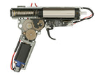 Internal mechanism of WELL PRO airsoft AK12 featuring gears and motor components