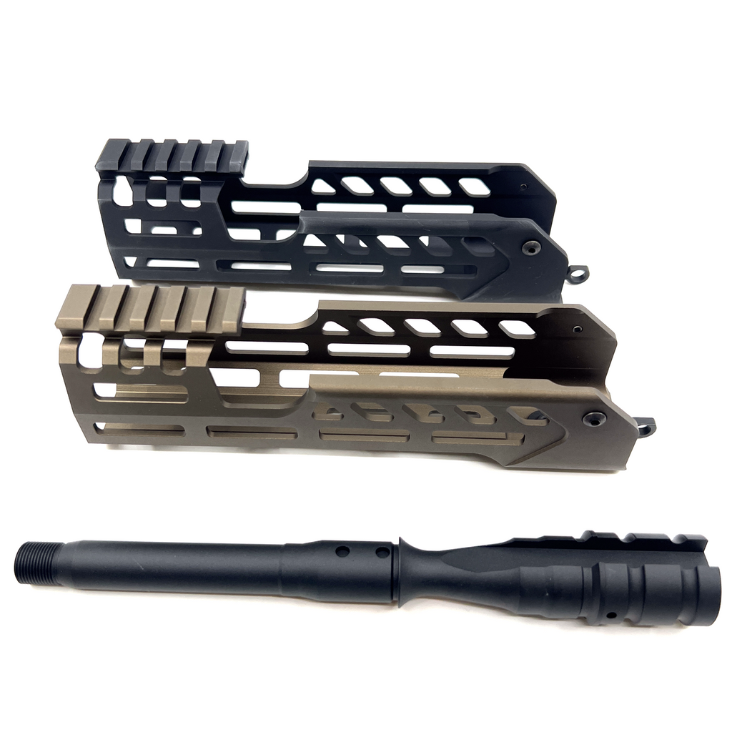 AIRSOFT ARTISAN GEN3 Modular Handguard and Barrel Assembly in Black and Tan for Custom Builds