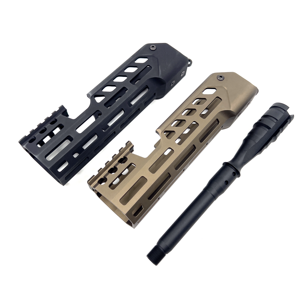 AIRSOFT ARTISAN GEN3 Handguard and Barrel Set in Black and Tan for Airsoft Rifles