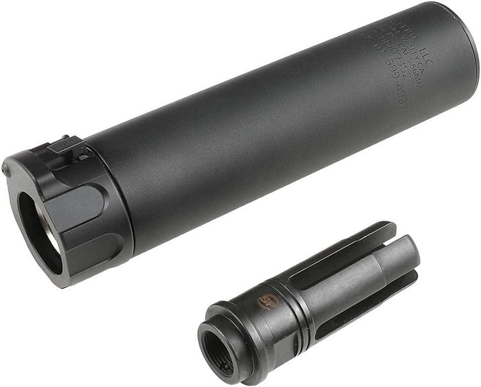 E&C airsoft barrel extension in matte black with durable construction for enhanced performance