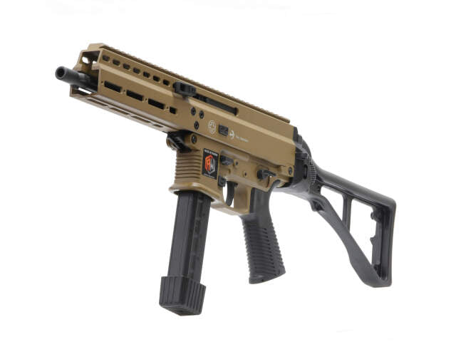 ARCHWICK B&T airsoft gbbr in tan color with a tactical design and adjustable stock