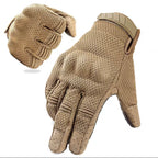 Tan airsoft glove with breathable mesh design for improved grip and comfort during gameplay