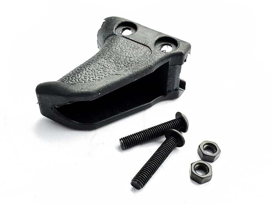 DOUBLE BELL black AIRSOFT HANDSTOP GRIP with textured surface, two screws, and nuts for secure mounting