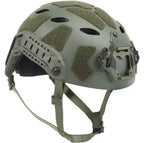 Demeisis Airsoft Helmet in Olive Green with Adjustable Straps and Modular Design for Tactical Use