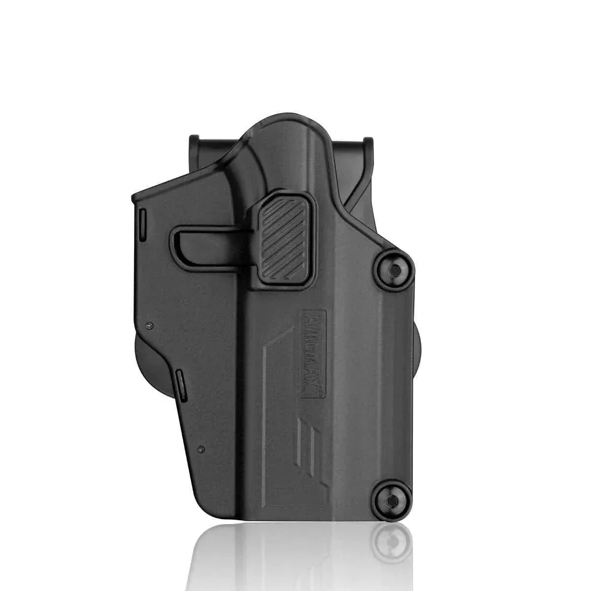 AMOMAX Airsoft Holster designed for secure weapon carry and quick access in Black