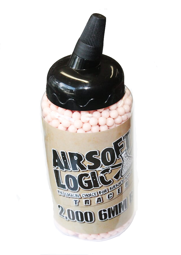 Airsoft Logic bottle of red tracer airsoft BBs 0.20g 2000 count 6mm tracer pellets for night shooting