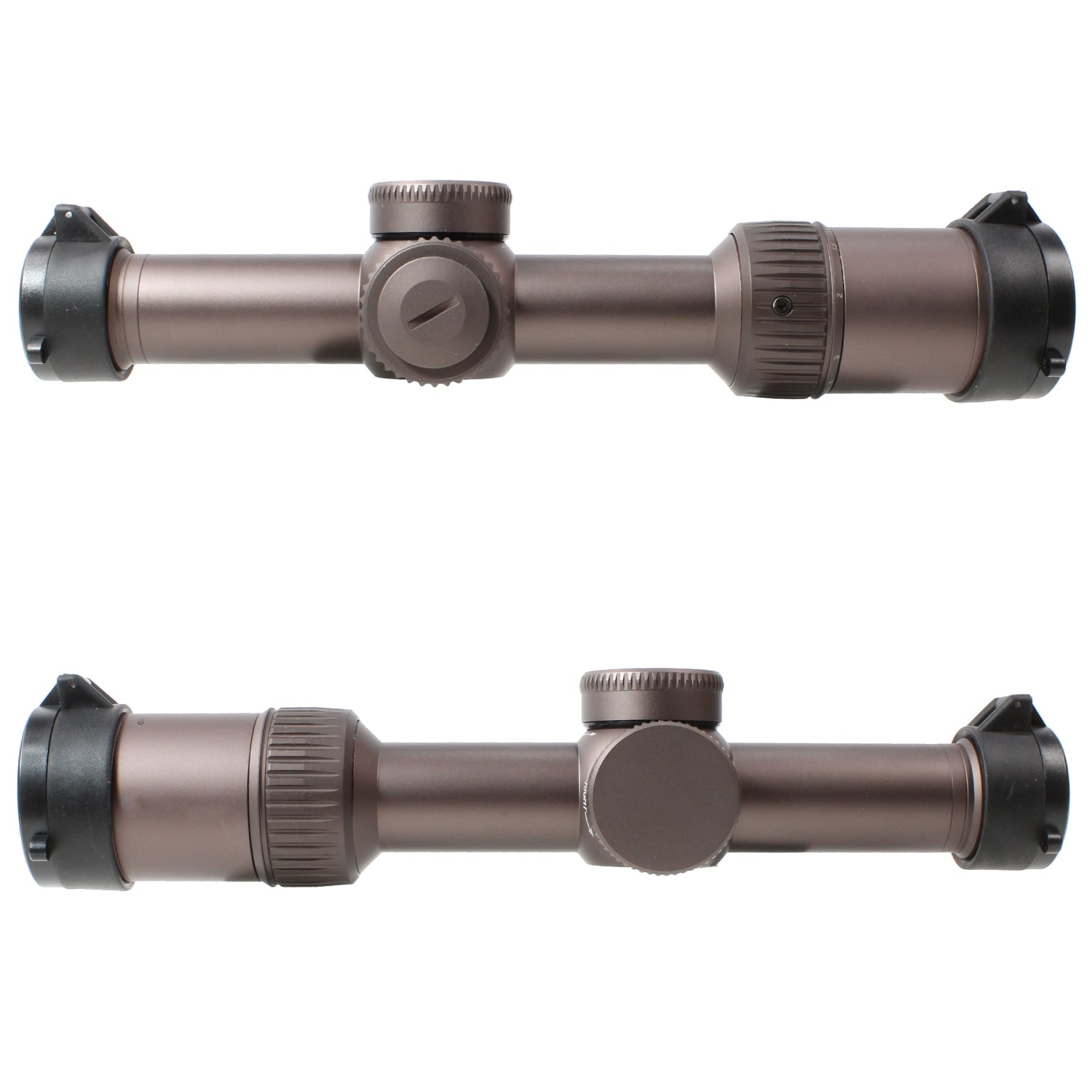 Holy Warrior airsoft lpvo scope in bronze finish with precise adjustment features for tactical shooting