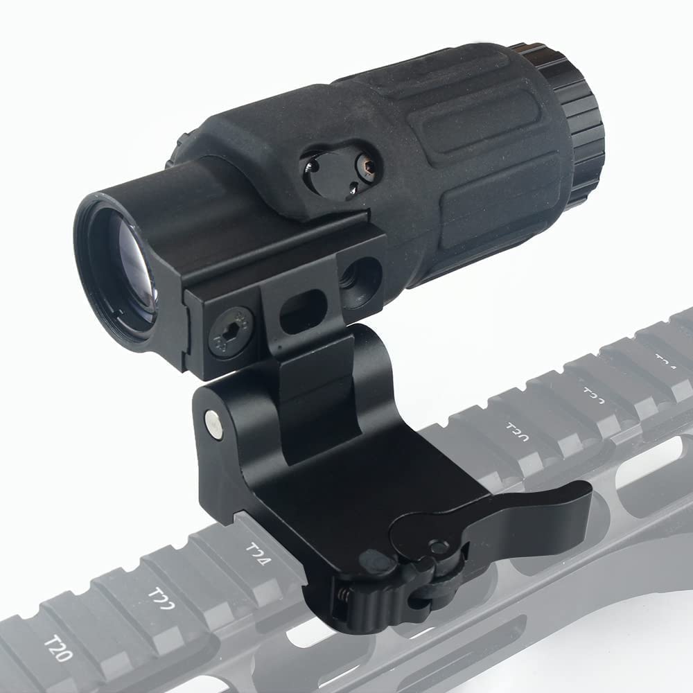 HOLY WARRIOR airsoft magnifier with flip mount for enhanced targeting and precision shooting
