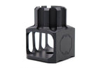 5KU Airsoft Muzzle Brake in Black with Unique Cutouts for Improved Accuracy and Performance