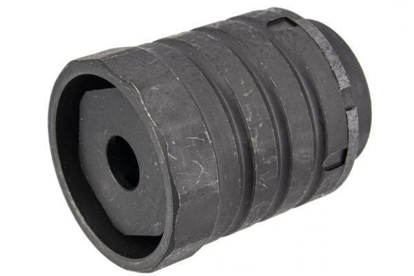 5KU Airsoft Muzzle Brake in Black designed for improved accuracy and performance in airsoft guns