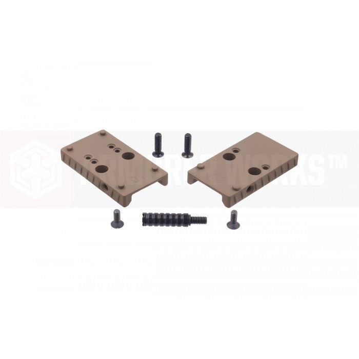 CANIK airsoft optic plate set with two tan mounting plates and screws for accessories