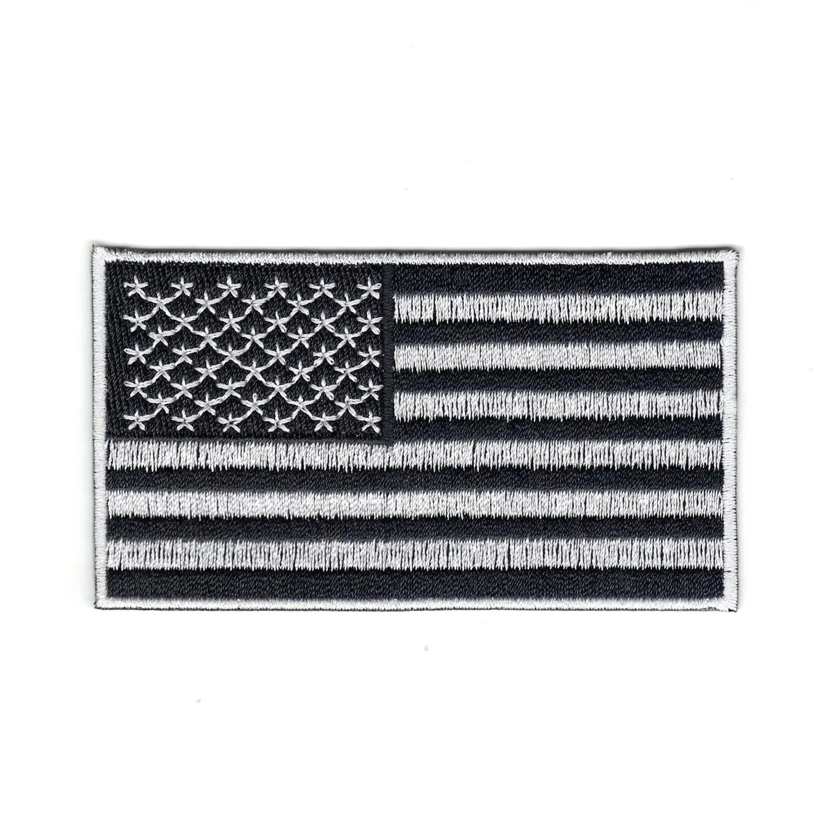 Black and white embroidered AIRSOFT PATCH featuring the American flag design