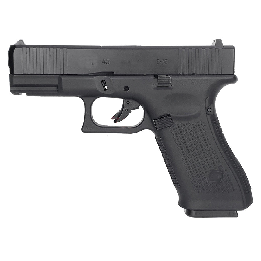 E&C Airsoft Pistol in sleek black design with textured grip and safety features
