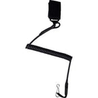 Black ASG Airsoft Pistol Lanyard with Coiled Wire and Clip for Secure Attachment