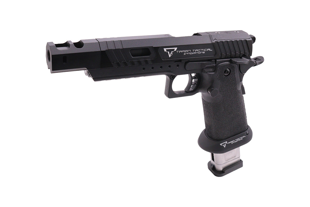 EMG Tactical Airsoft pistol with extended magazine and modern design for competitive gameplay