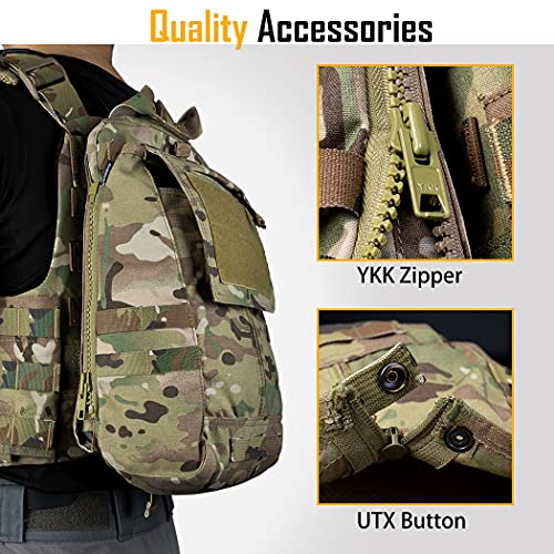 IDOGEAR camo tactical AIRSOFT POUCH with YKK zipper and UTX button for durable use