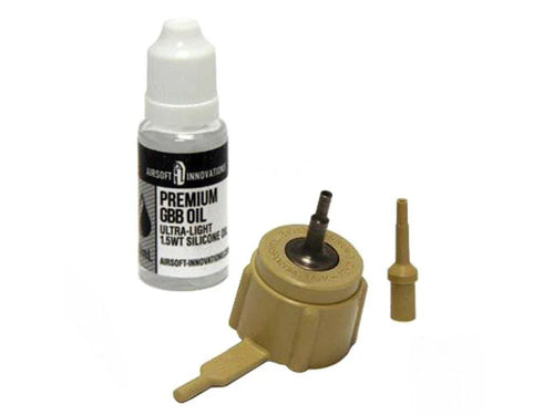 Airsoft propane adapter with essential silicone oil for enhanced airsoft performance