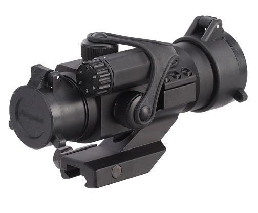 Holy Warrior airsoft red dot sight with adjustable brightness and mount for enhanced accuracy