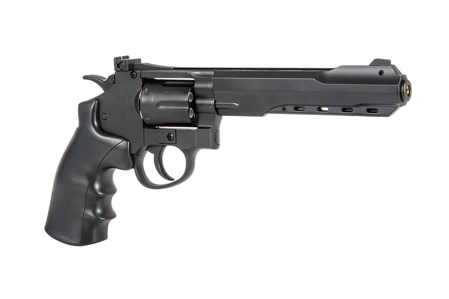 WELL Airsoft Revolver with a sleek black finish and realistic design for outdoor games