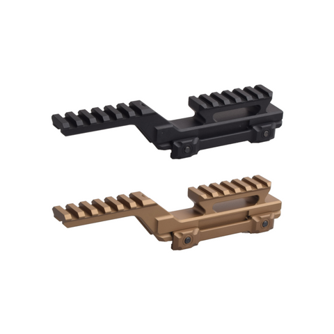 Holy Warrior Airsoft Riser Mount in Black and Tan for Enhanced Scope Height Adjustment
