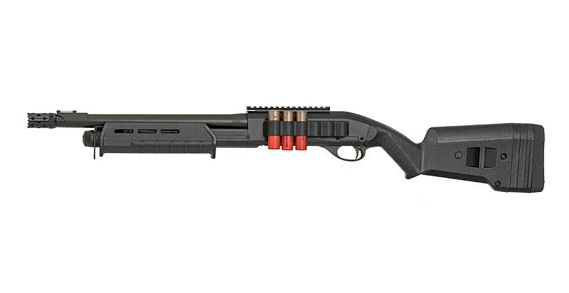 CYMA airsoft shotgun with a tactical design and adjustable stock for enhanced gameplay