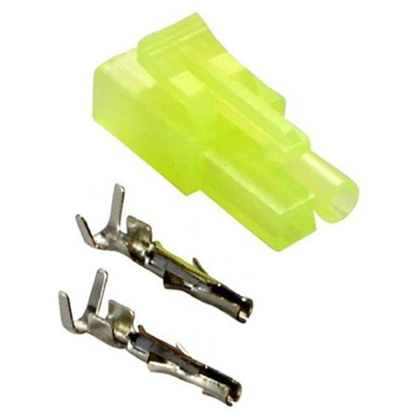Tamiya male connector for airsoft yellow nylon housing with two crimp metal terminals by DISTRICT AIRSOFT