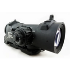 Black elcan airsoft style rifle optic with adjustable turrets and quick detach mount