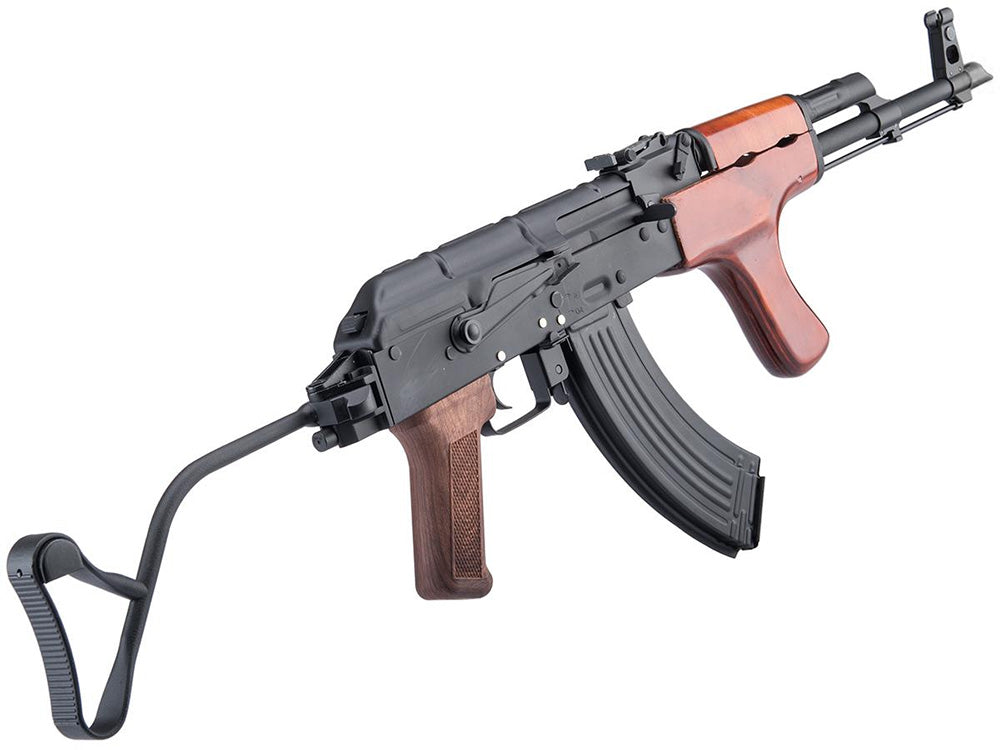 DOUBLE BELL AEG AKM airsoft rifle with realistic design and wood finish for enthusiasts