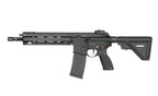 Black ARCTURUS GR16 AEG AIRSOFT gun with adjustable stock and rail system for tactical use