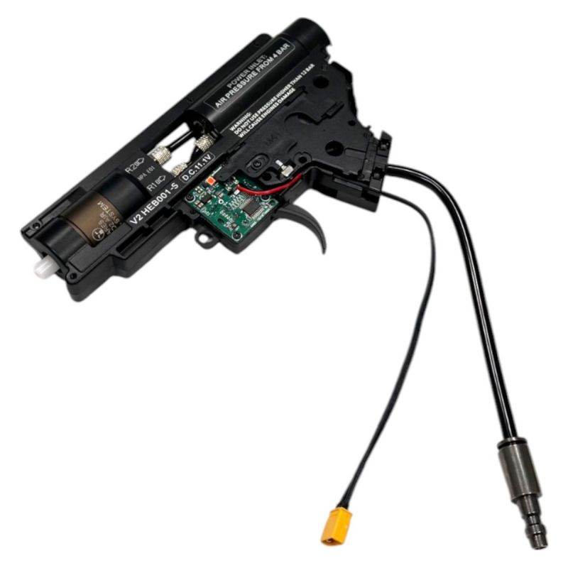 ARES internal gearbox and electronics assembly for airsoft GEARBOX ARES HPA with trigger wiring and hose connector