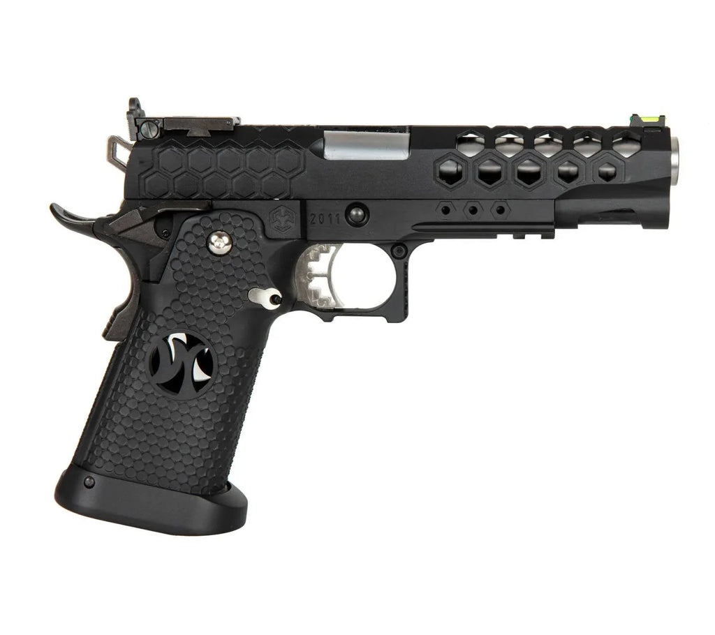 ARMORER WORKS COMPETITION HI-SPEED 5.1 Tactical Pistol with Honeycomb Grip and Custom Slide Design